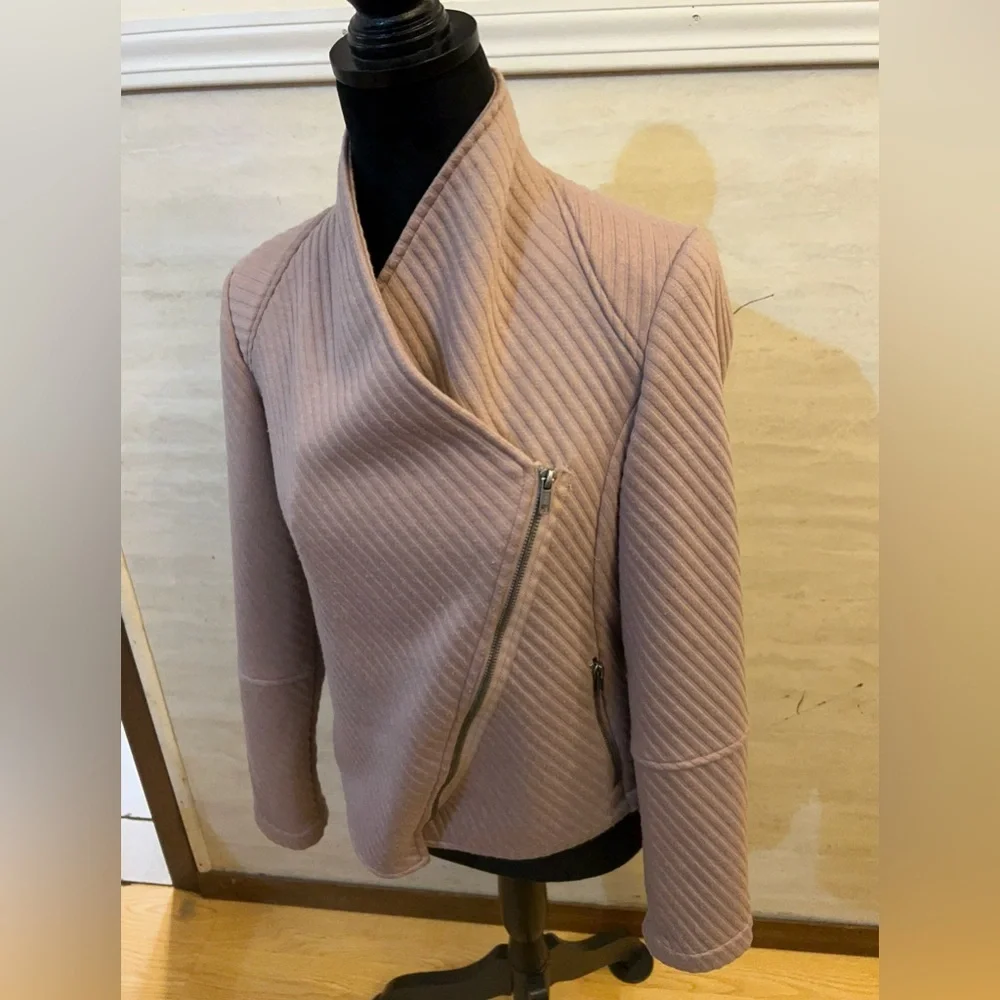 BB Dakota Place To Be Moto Ribbed Knit Asymmetrical Jacket